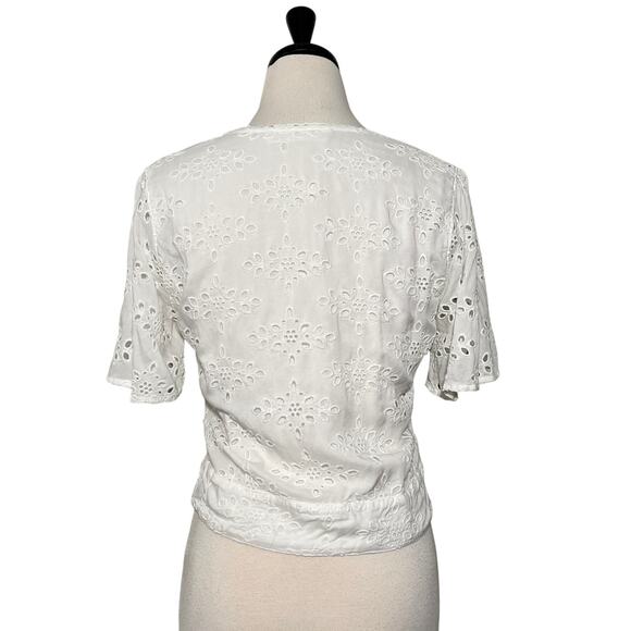Abercrombie Fitch Eyelet Front Tie Blouse SZ S - Picture 8 of 9